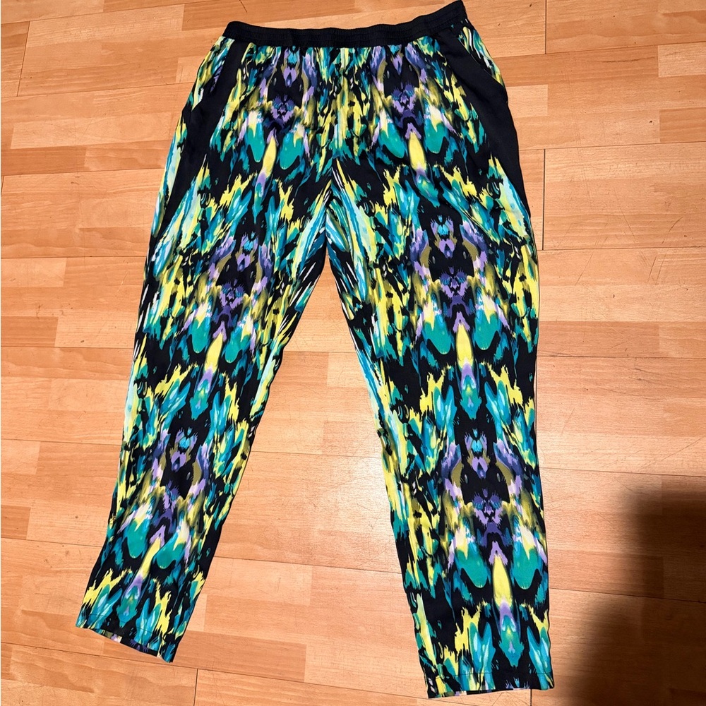 🎯bebe Multi Joggers Vintage pullover trousers abstract leggings vibrant pants L